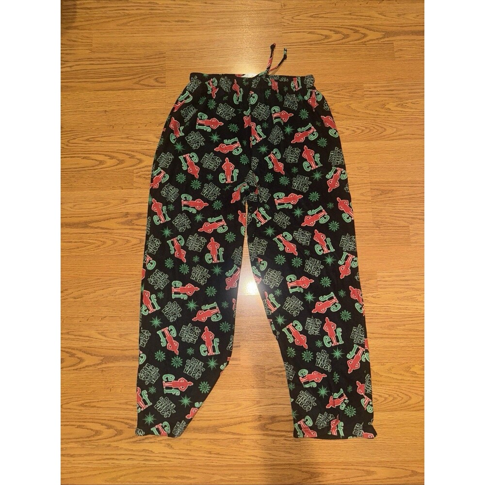 Elf Mens Fleece Pajama Bottom Pants Sz X Large Black Who Needs Hug Super Soft